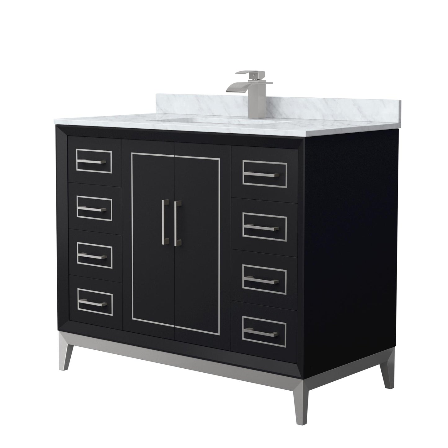 Marlena Bathroom Vanity with Countertop 42 inch Single Sink Single hole Faucet Setup