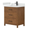 Custom image for Toasted Walnut with Matte Black Trim / White Quartz / No Mirror