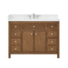 Custom image for Toasted Walnut with Brushed Nickel Trim / White Quartz / No Mirror