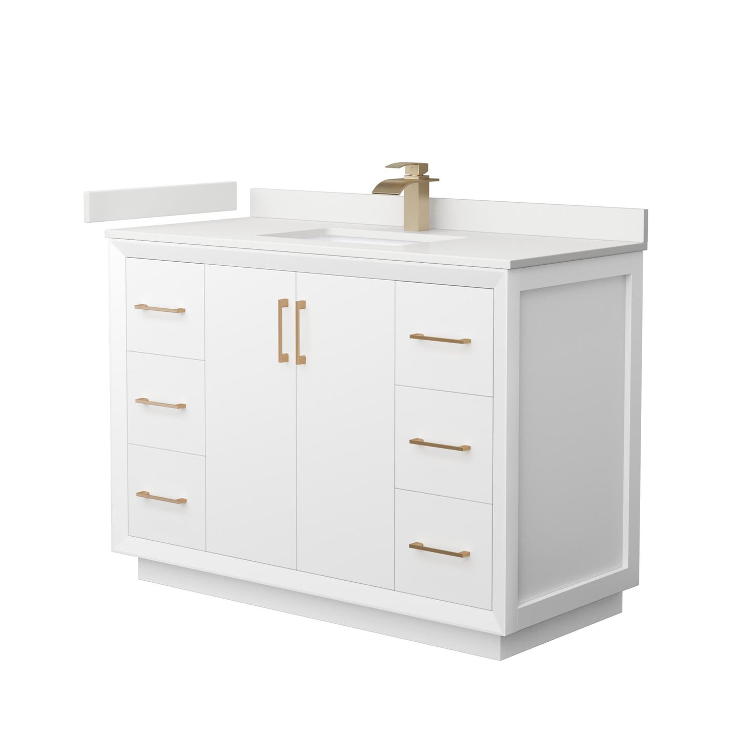 Strada Bathroom Vanity with Countertop 48 inch Single Sink Single hole Faucet Setup