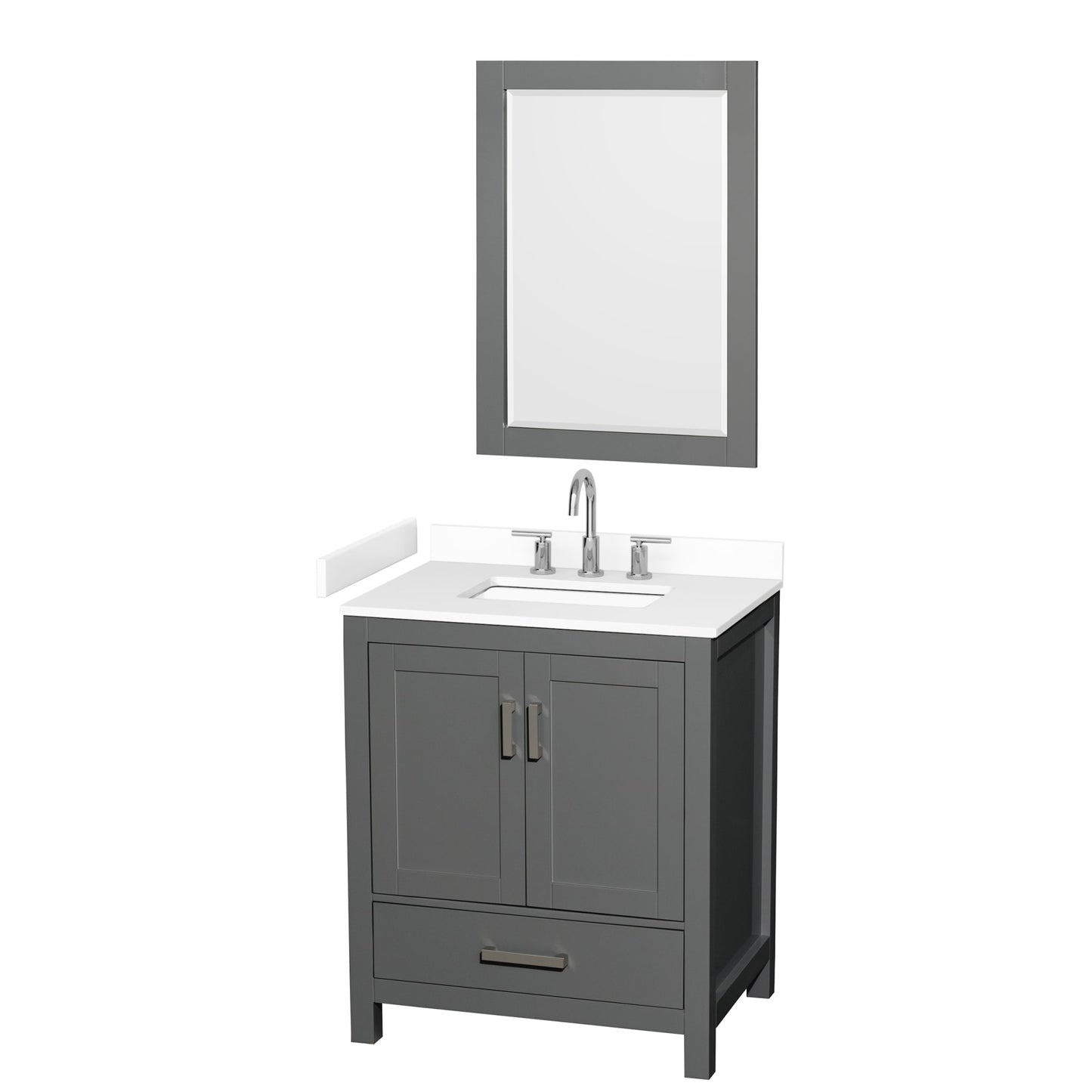 Sheffield Bathroom Vanity with Countertop 30 inch Single Sink 3-hole Faucet Setup