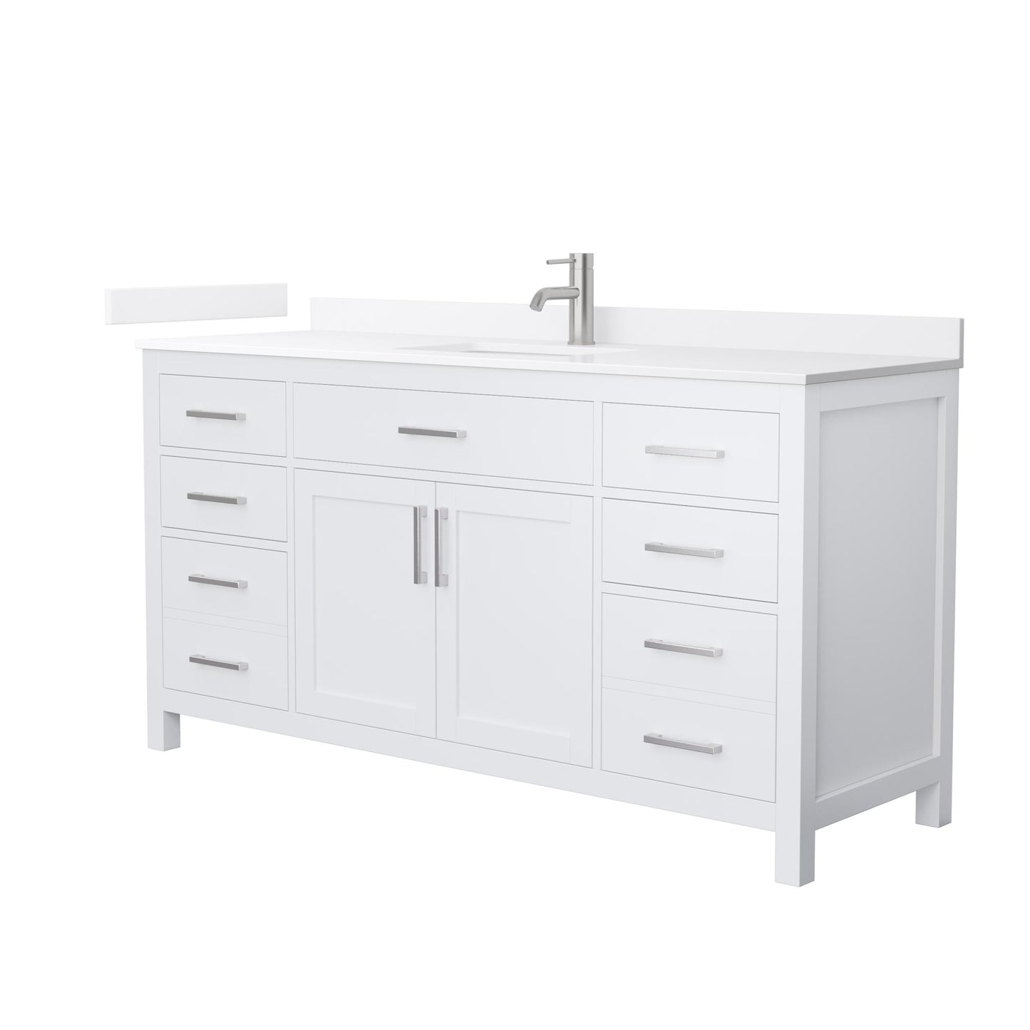 Beckett Bathroom Vanity with Countertop 66 inch Single Sink Single hole Faucet Setup