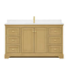 Custom image for Honey Oak with Brushed Gold Trim / White Cultured Marble / No Mirror