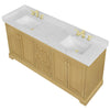 Custom image for Honey Oak with Brushed Gold Trim / Carrara Cultured Marble / No Mirror