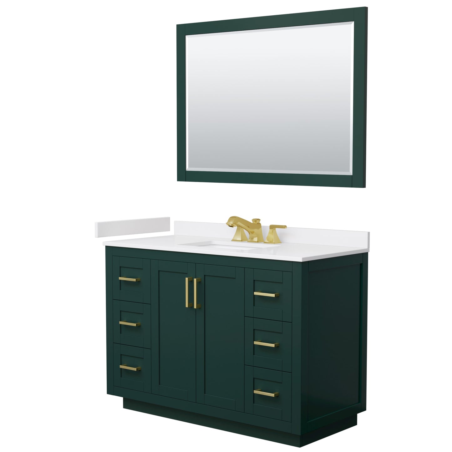 Miranda Bathroom Vanity with Countertop 48 inch Single Sink 3-hole Faucet Setup