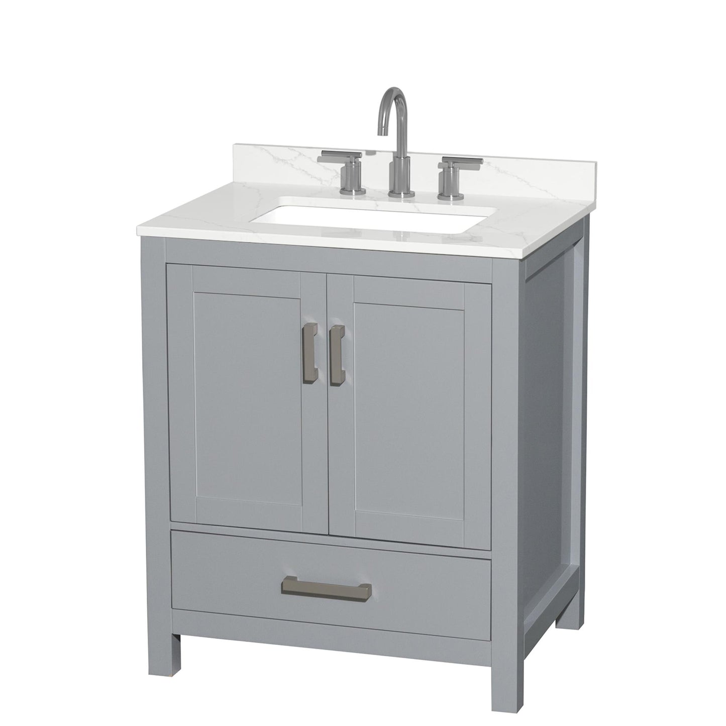 Sheffield Bathroom Vanity with Countertop 30 inch Single Sink 3-hole Faucet Setup