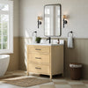 Custom image for Scandinavian Oak with Matte Black Trim / White Quartz / No Mirror