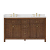 Custom image for Dark Walnut with Brushed Gold Trim / White Quartz / No Mirror