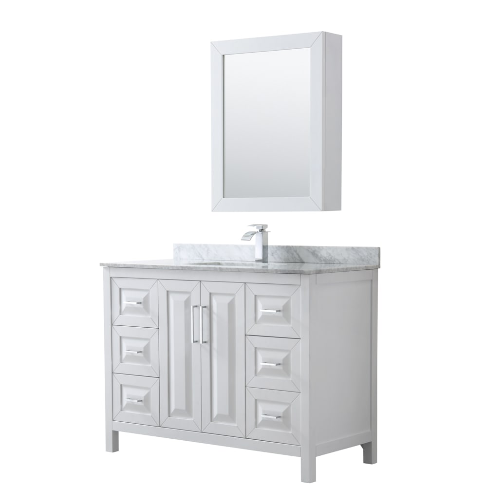 Daria Bathroom Vanity with Countertop 48 inch Single Sink Single hole Faucet Setup