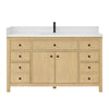 Custom image for Scandinavian Oak with Matte Black Trim / White Quartz / No Mirror