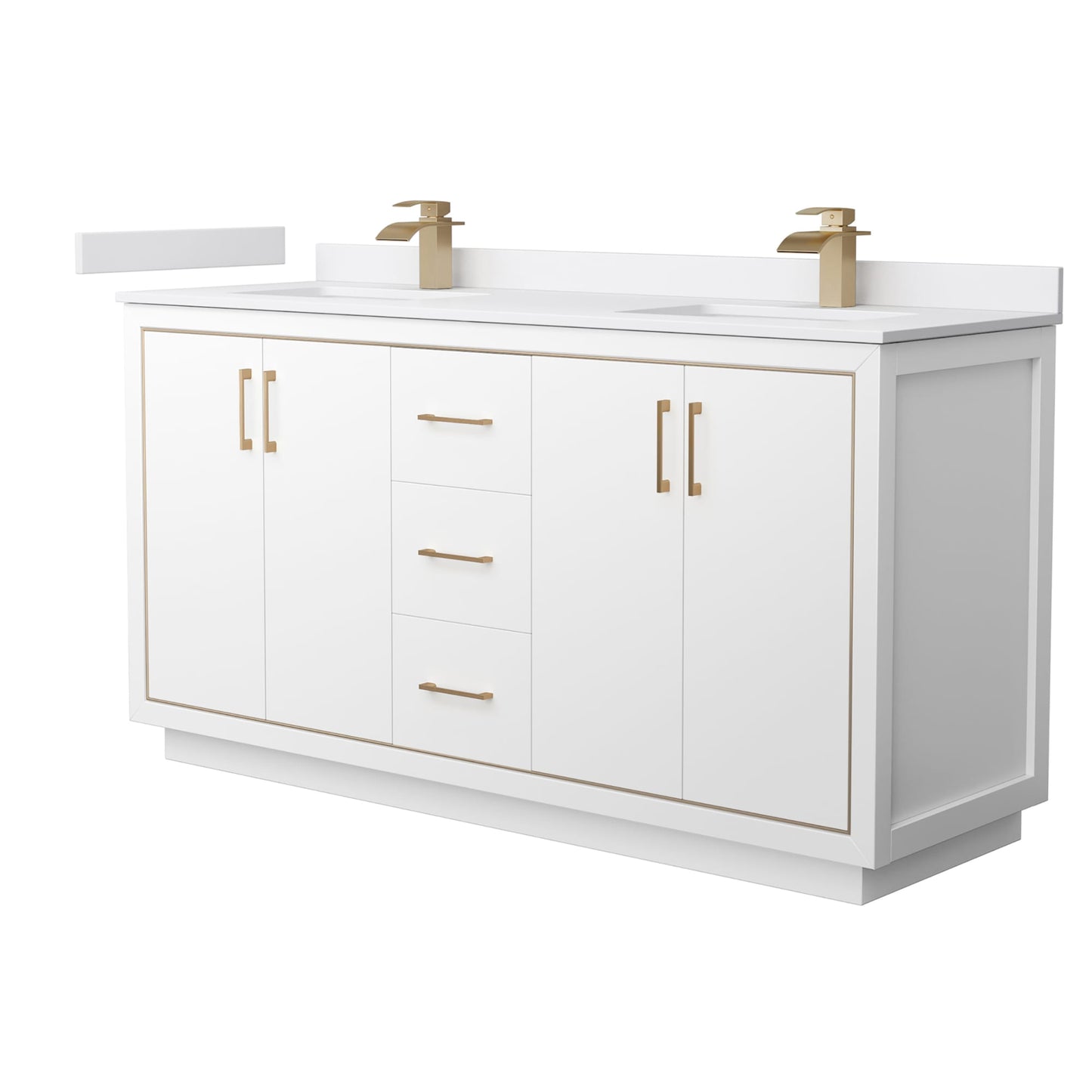 Icon Bathroom Vanity with Countertop 66 inch Double Sink Single hole Faucet Setup