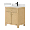 Custom image for Scandinavian Oak with Matte Black Trim / Giotto Quartz / No Mirror