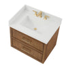 Custom image for Toasted Walnut with Satin Bronze Trim / White Quartz / No Mirror