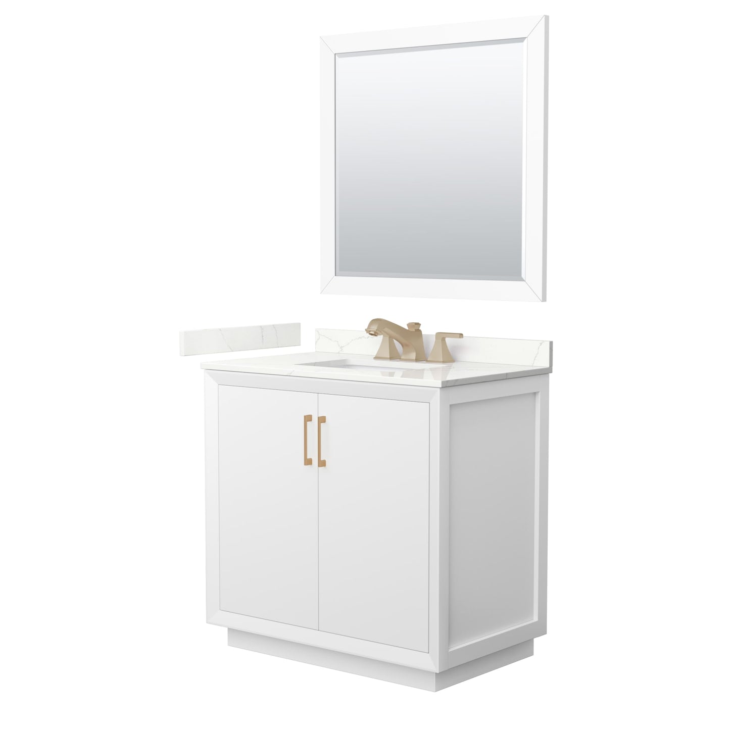 Strada Bathroom Vanity with Countertop 36 inch Single Sink 3-hole Faucet Setup