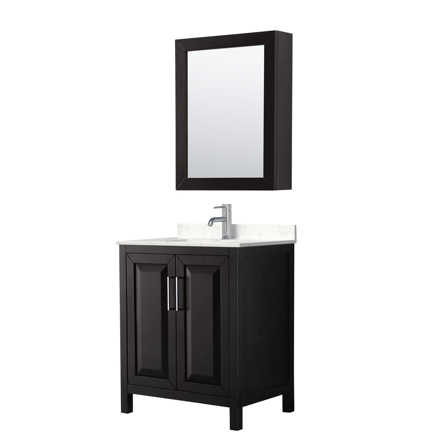 Daria Bathroom Vanity with Countertop 30 inch Single Sink Single hole Faucet Setup