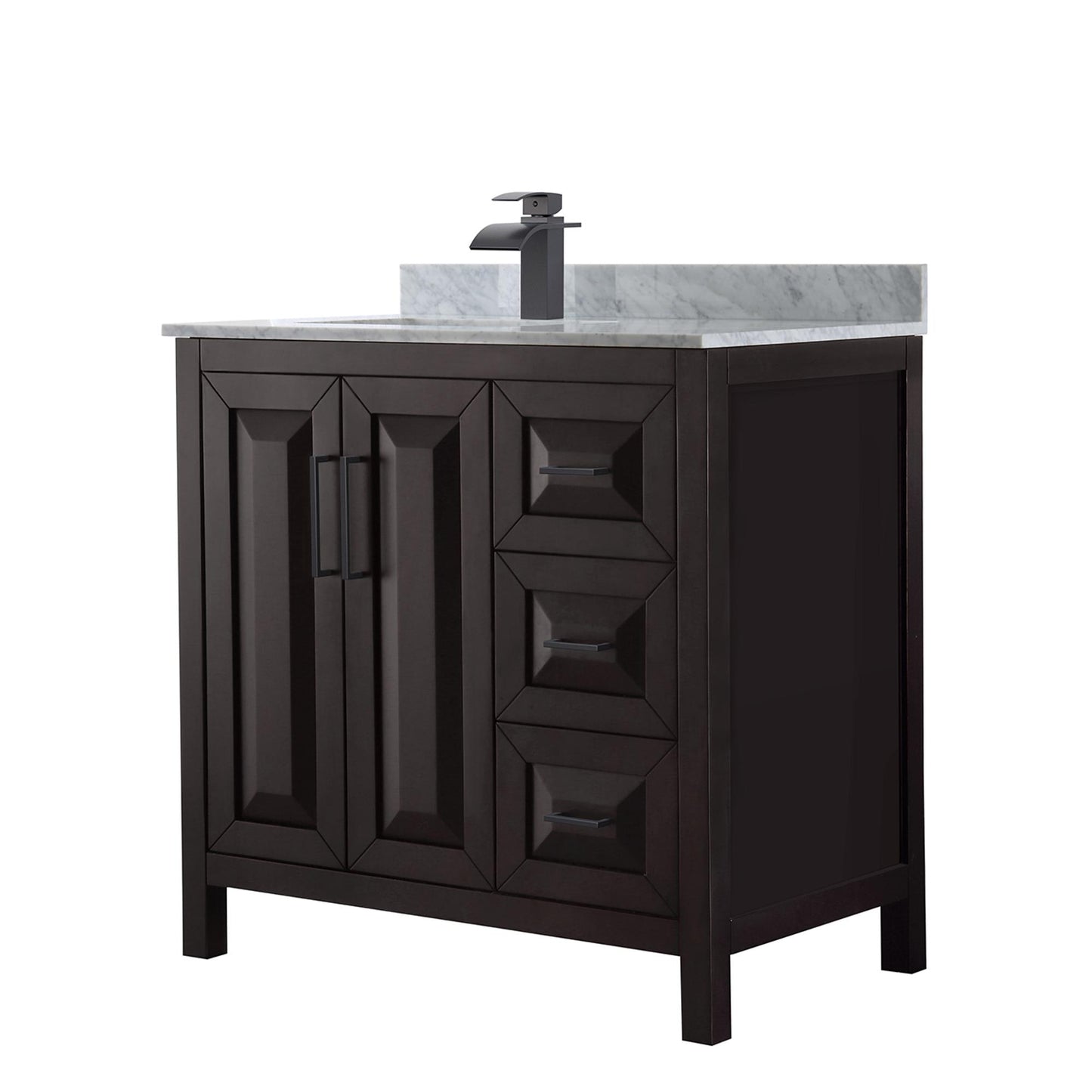 Daria Bathroom Vanity with Countertop 36 inch Single Sink Single hole Faucet Setup