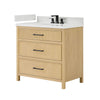 Custom image for Scandinavian Oak with Matte Black Trim / Giotto Quartz / No Mirror