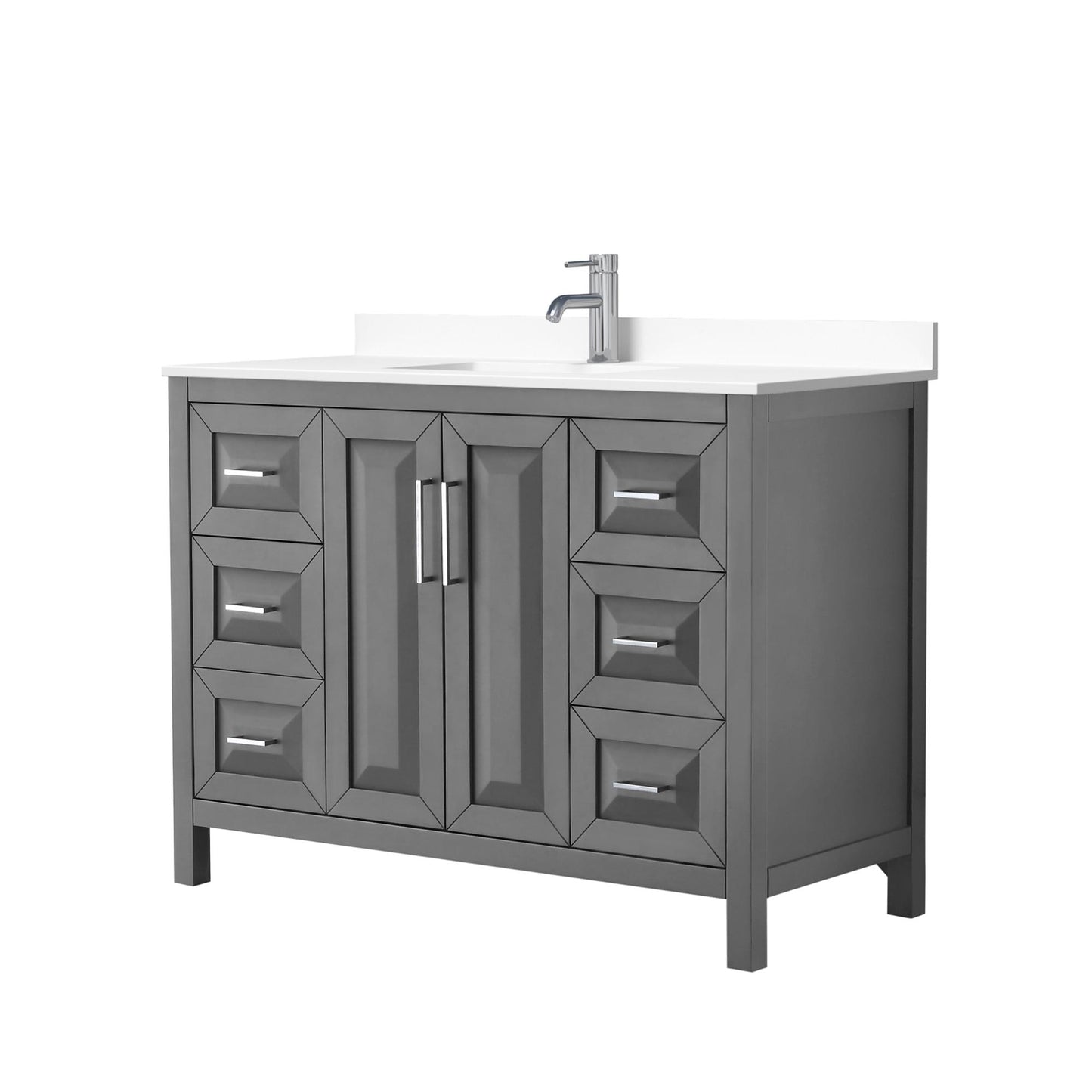 Daria Bathroom Vanity with Countertop 48 inch Single Sink Single hole Faucet Setup