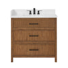 Custom image for Toasted Walnut with Matte Black Trim / White Quartz / No Mirror