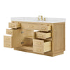 Custom image for Rift Oak with Brushed Gold Trim / Carrara Cultured Marble / No Mirror