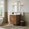 Custom image for Toasted Walnut with Brushed Nickel Trim / White Quartz / No Mirror