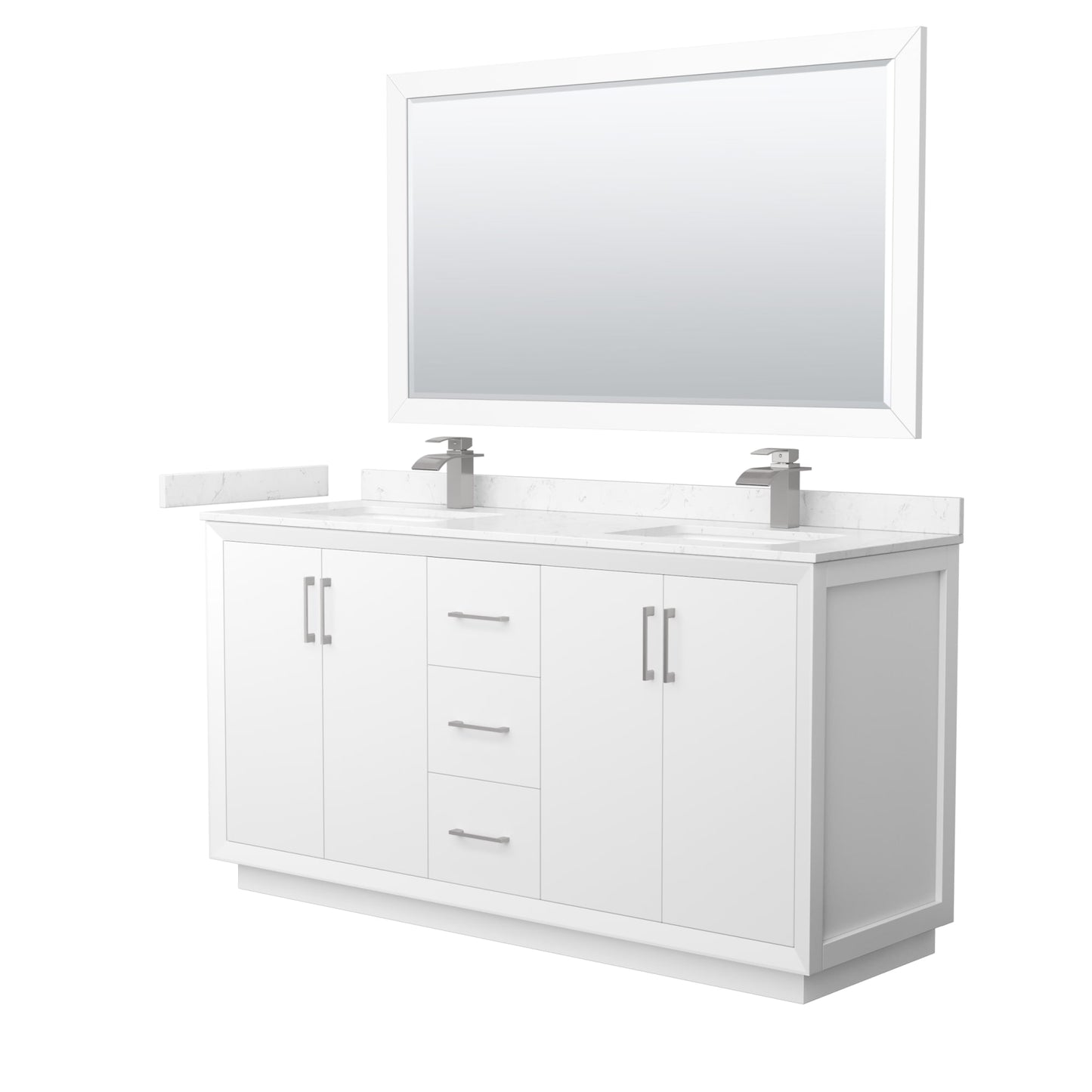 Strada Bathroom Vanity with Countertop 66 inch Double Sink Single hole Faucet Setup