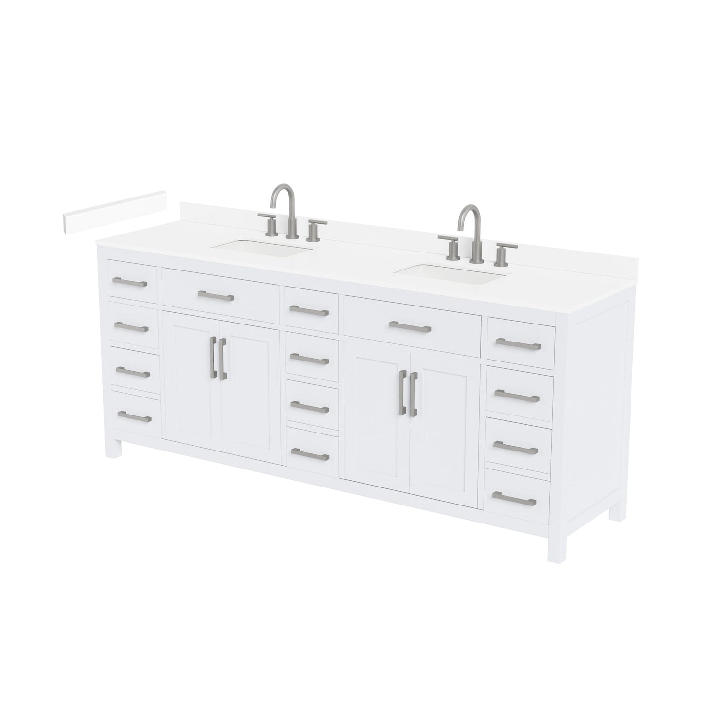 Beckett Bathroom Vanity with Countertop 84 inch Double Sink 3-hole Faucet Setup