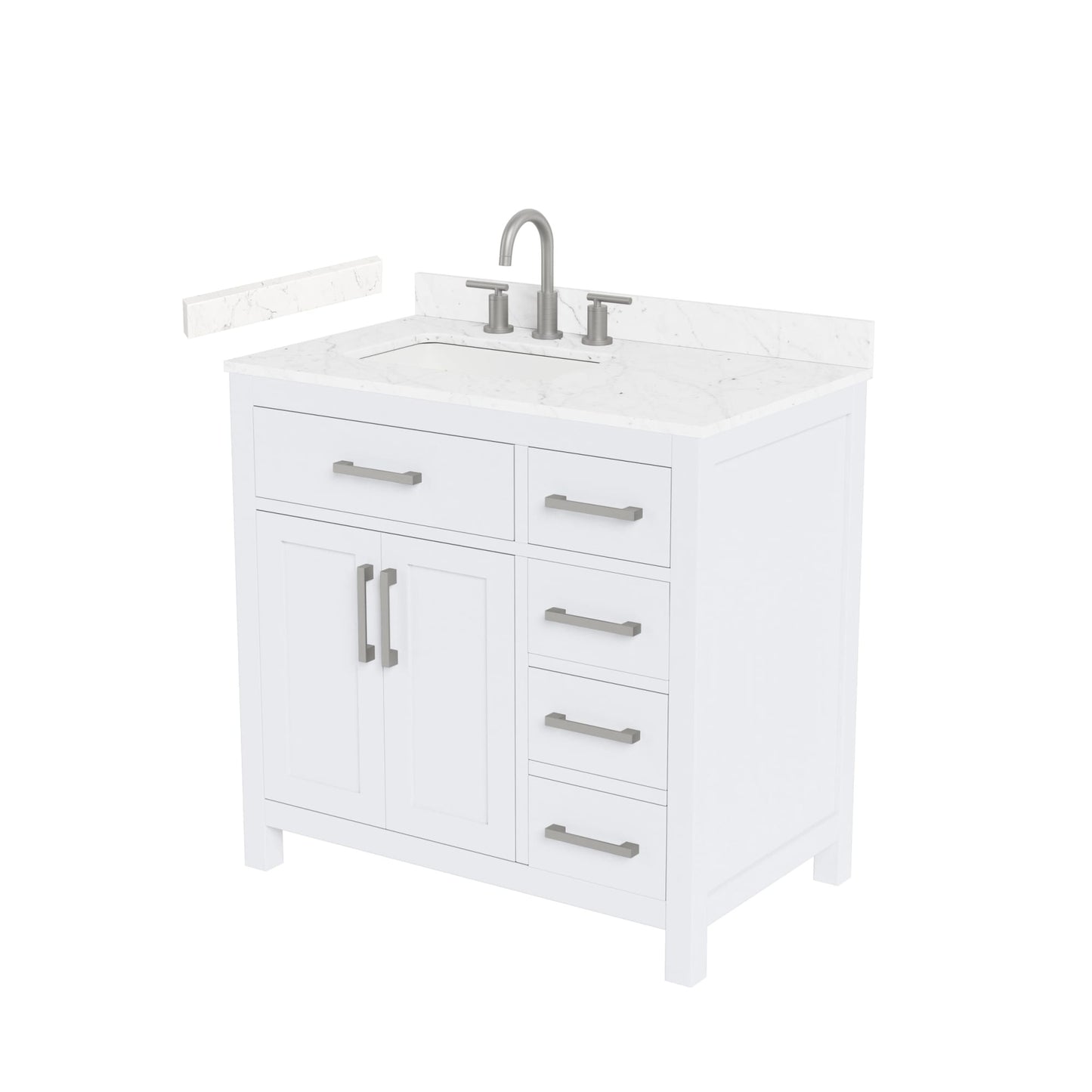 Beckett Bathroom Vanity with Countertop 36 inch Single Sink 3-hole Faucet Setup