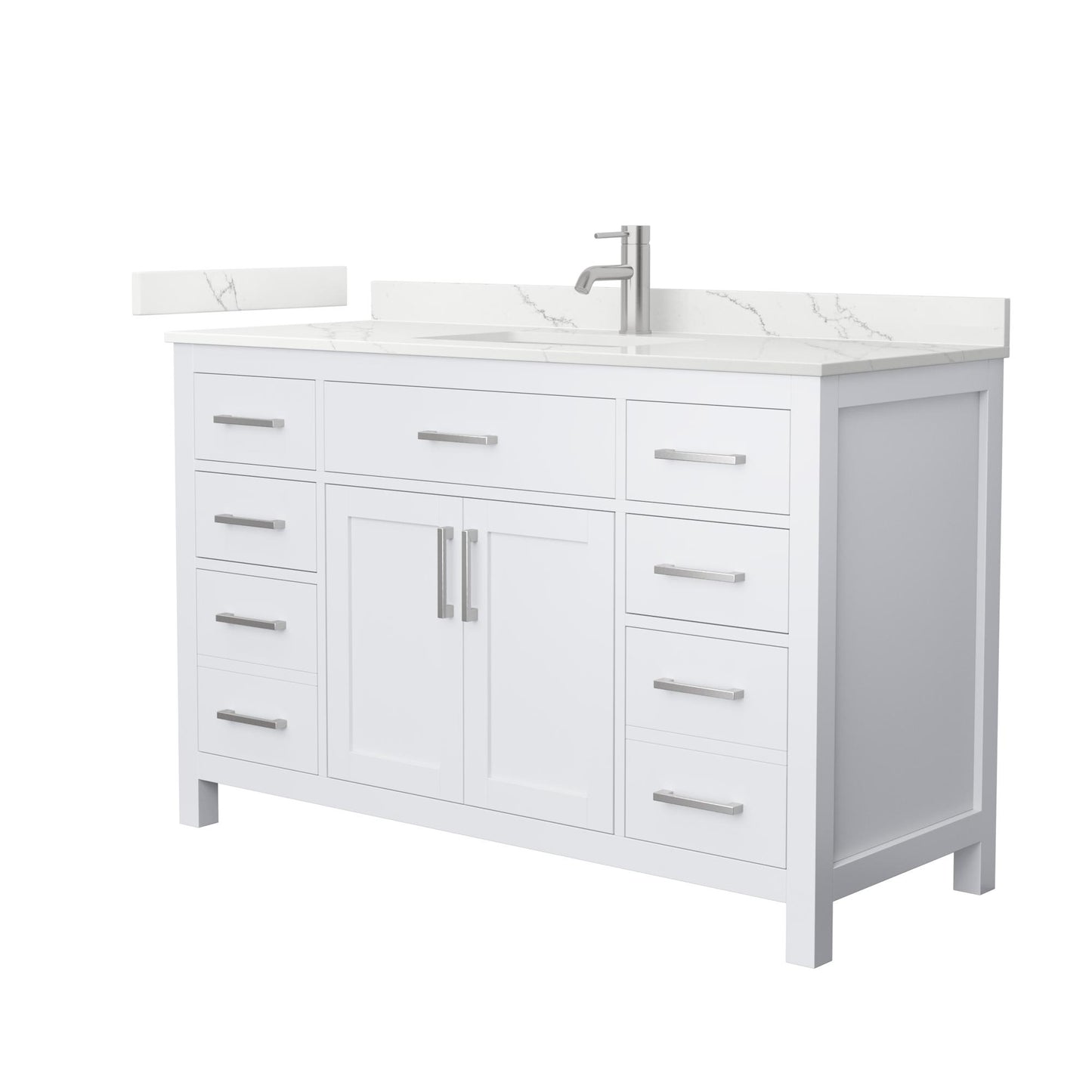 Beckett Bathroom Vanity with Countertop 54 inch Single Sink Single hole Faucet Setup