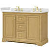Custom image for Honey Oak with Brushed Gold Trim / White Quartz / No Mirror