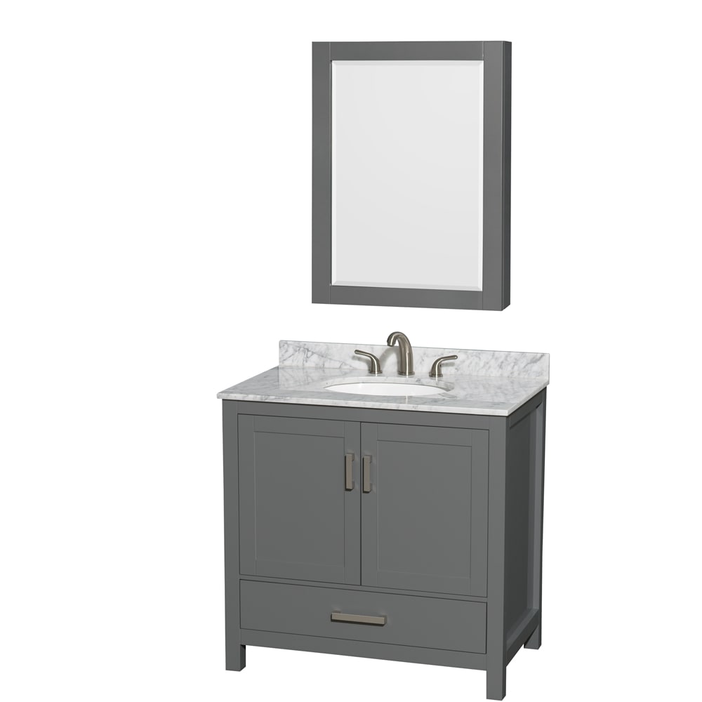 Sheffield Bathroom Vanity with Countertop 36 inch Single Sink 3-hole Faucet Setup