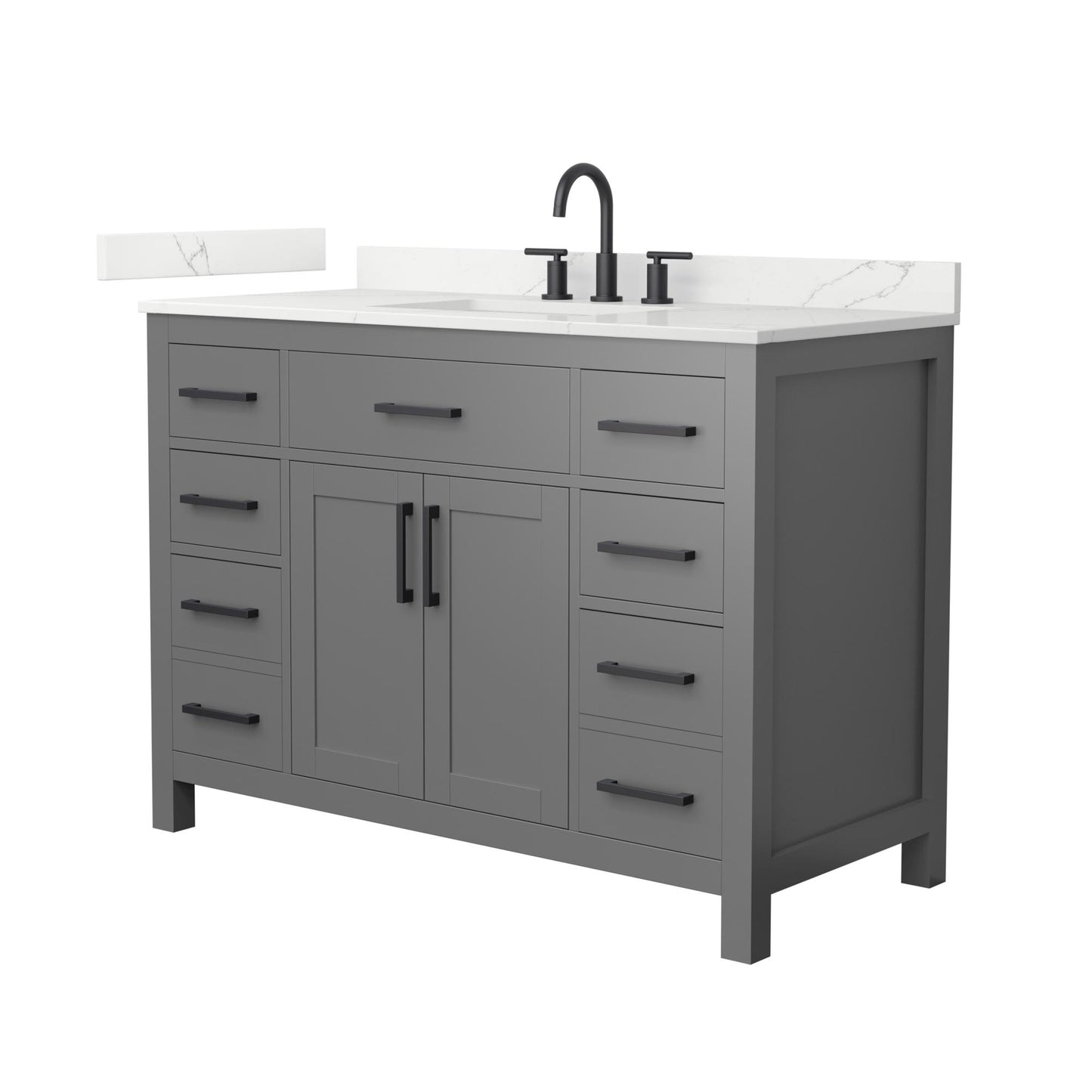 Beckett Bathroom Vanity with Countertop 48 inch Single Sink 3-hole Faucet Setup