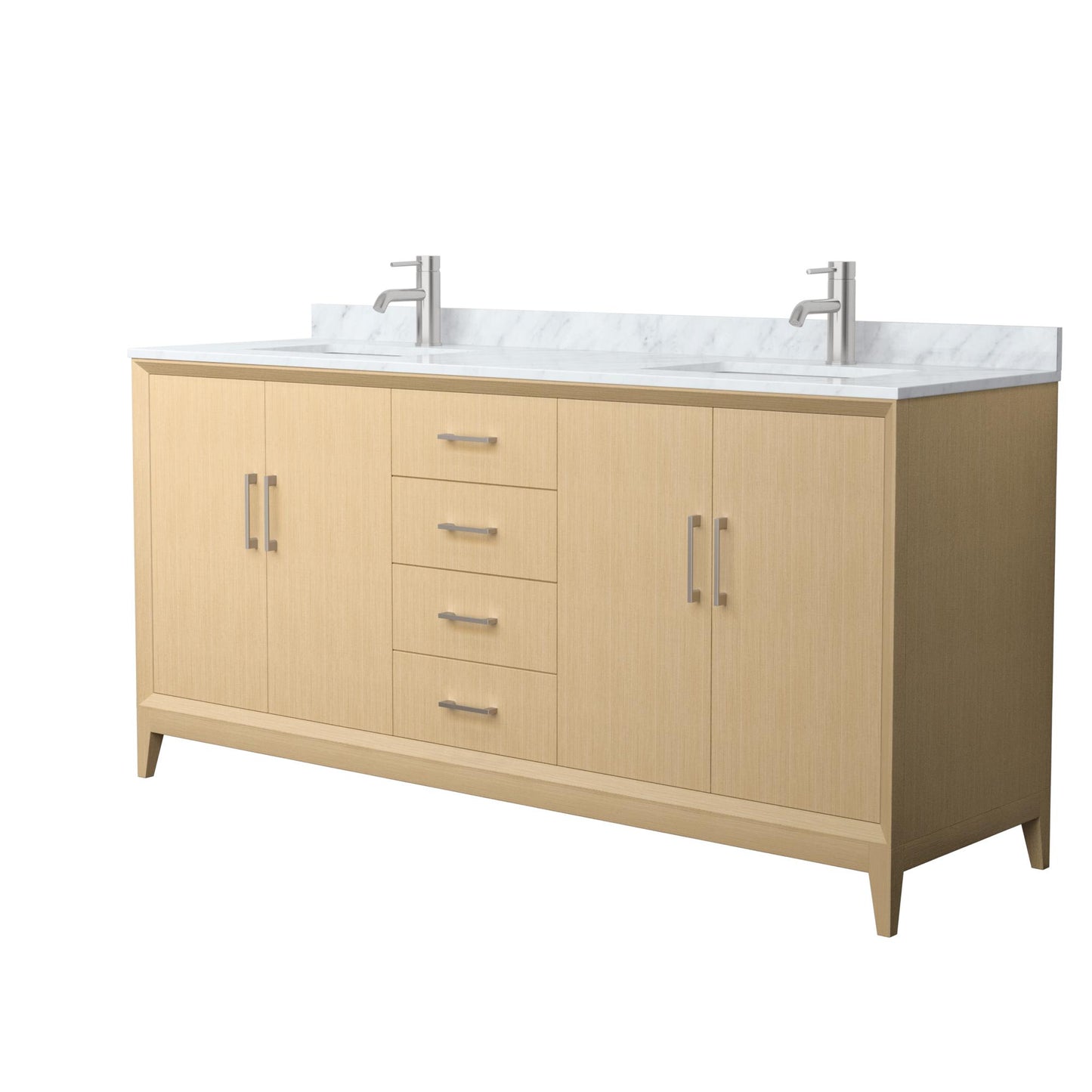 Janna Bathroom Vanity with Countertop 72 inch Double Sink Single hole Faucet Setup