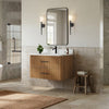 Custom image for Toasted Walnut with Matte Black Trim / White Quartz / No Mirror