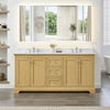 Custom image for Honey Oak with Polished Chrome Trim / Carrara Cultured Marble / No Mirror