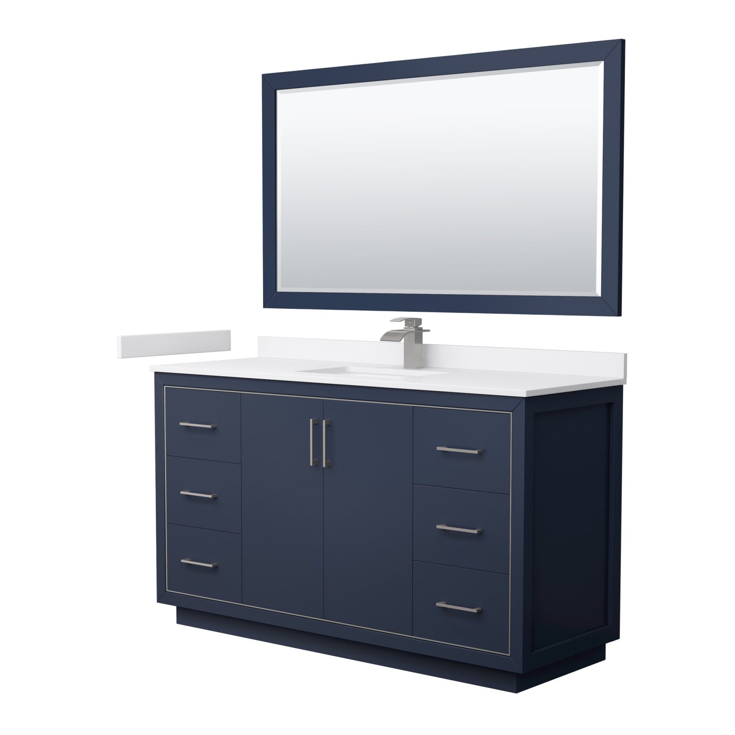 Icon Bathroom Vanity with Countertop 60 inch Single Sink Single hole Faucet Setup