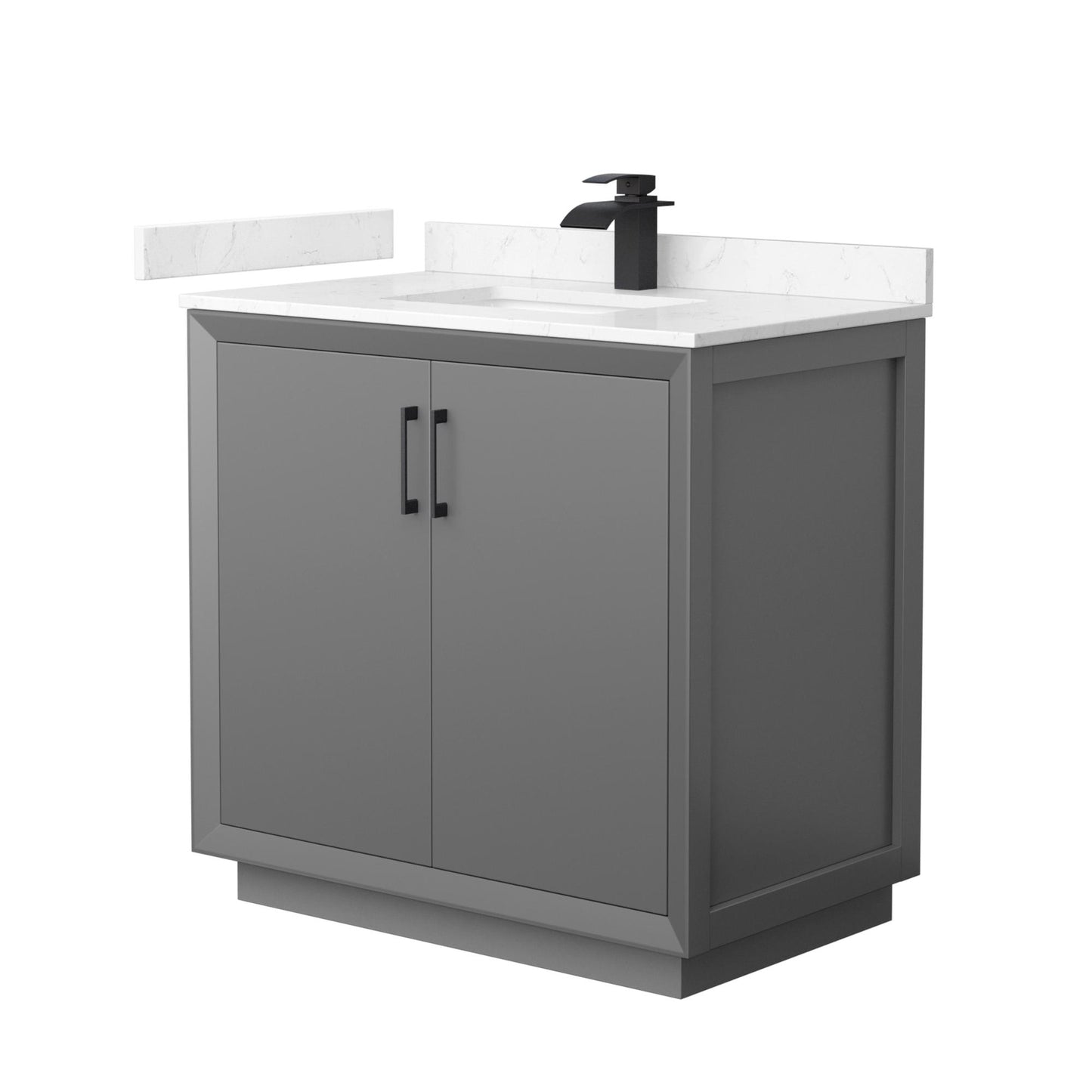 Strada Bathroom Vanity with Countertop 36 inch Single Sink Single hole Faucet Setup
