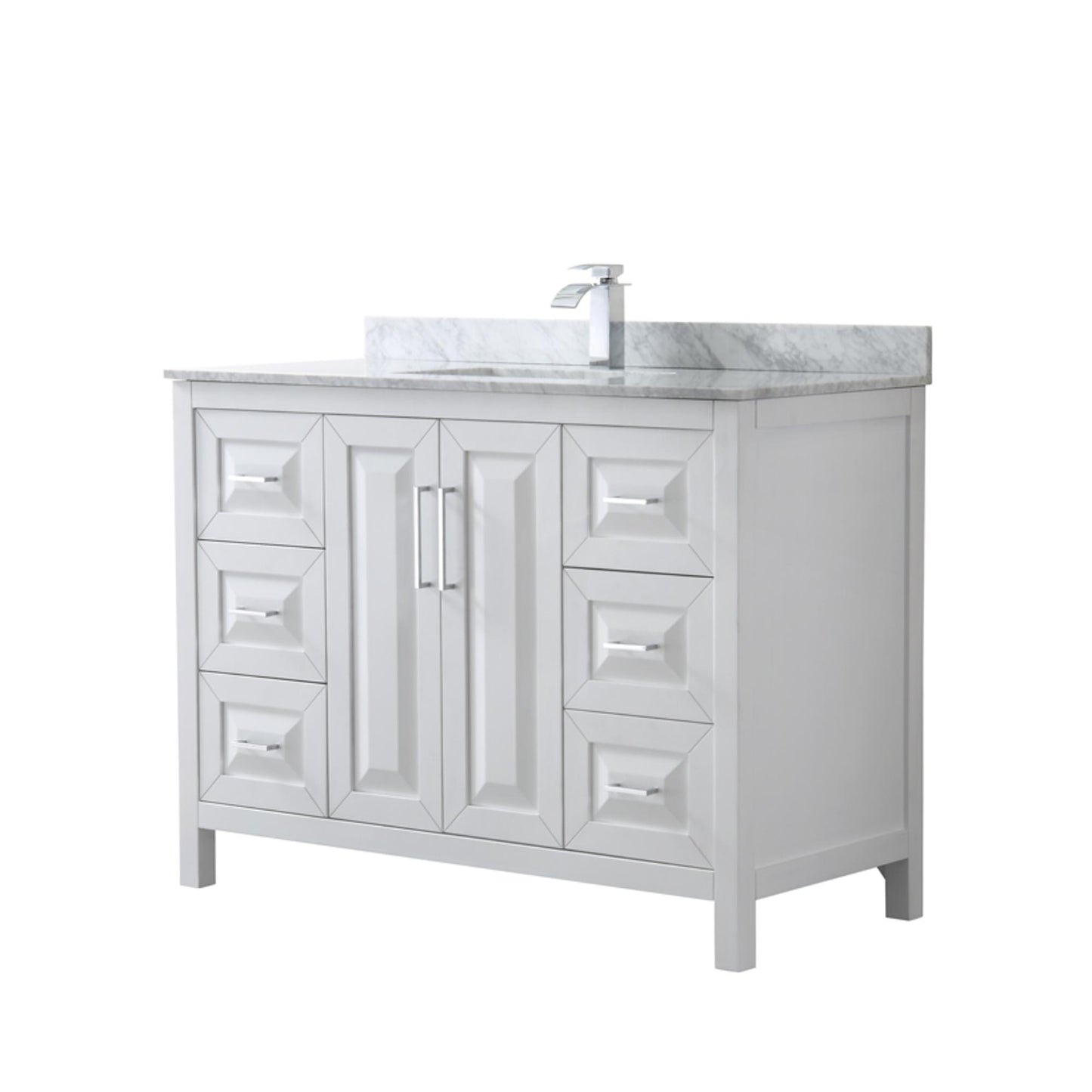 Daria Bathroom Vanity with Countertop 48 inch Single Sink Single hole Faucet Setup