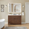 Custom image for Dark Walnut with Matte Black Trim / Carrara Cultured Marble / No Mirror