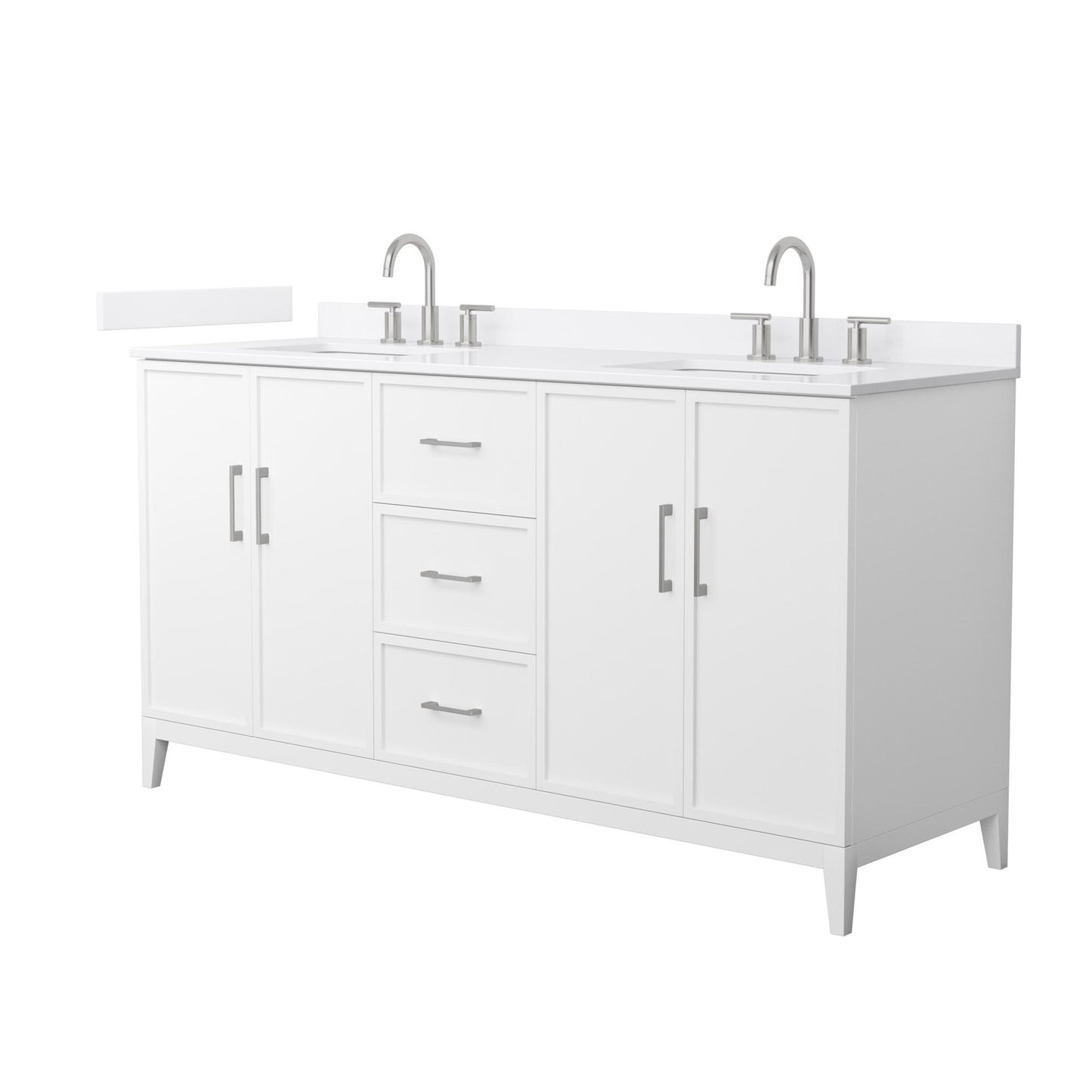 Elan Bathroom Vanity with Countertop 66 inch Double Sink 3-hole Faucet Setup