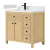 Custom image for Scandinavian Oak with Matte Black Trim / White Quartz / No Mirror