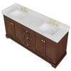 Custom image for Dark Walnut with Brushed Gold Trim / Carrara Cultured Marble / No Mirror