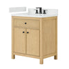 Custom image for Scandinavian Oak with Matte Black Trim / White Quartz / No Mirror