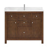 Custom image for Dark Walnut with Brushed Nickel Trim / White Cultured Marble / No Mirror