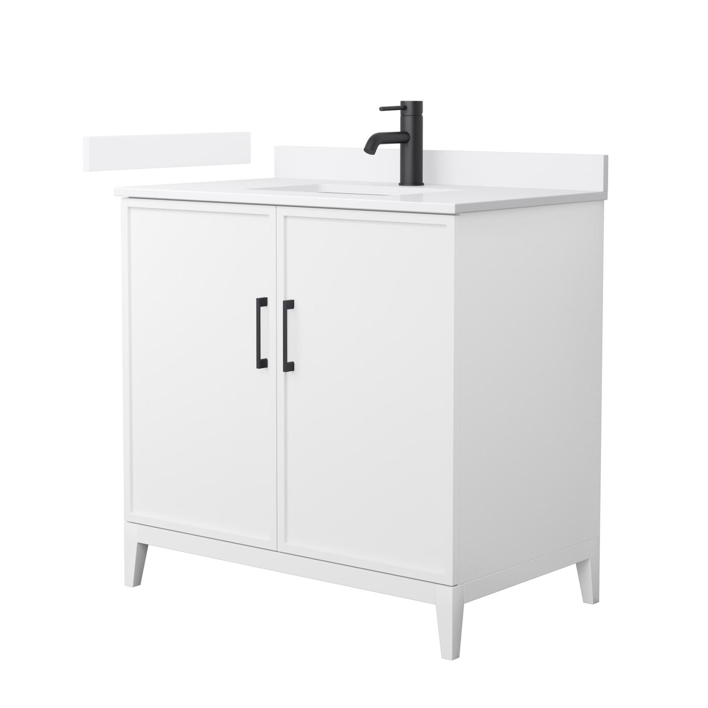 Elan Bathroom Vanity with Countertop 36 inch Single Sink Single hole Faucet Setup