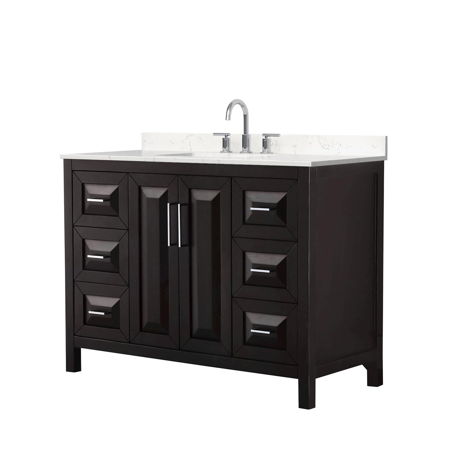 Daria Bathroom Vanity with Countertop 48 inch Single Sink 3-hole Faucet Setup
