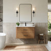 Custom image for Toasted Walnut with Matte Black Trim / White Quartz / No Mirror