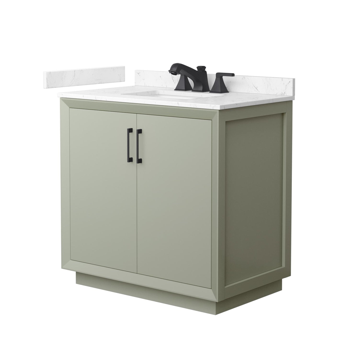 Strada Bathroom Vanity with Countertop 36 inch Single Sink 3-hole Faucet Setup