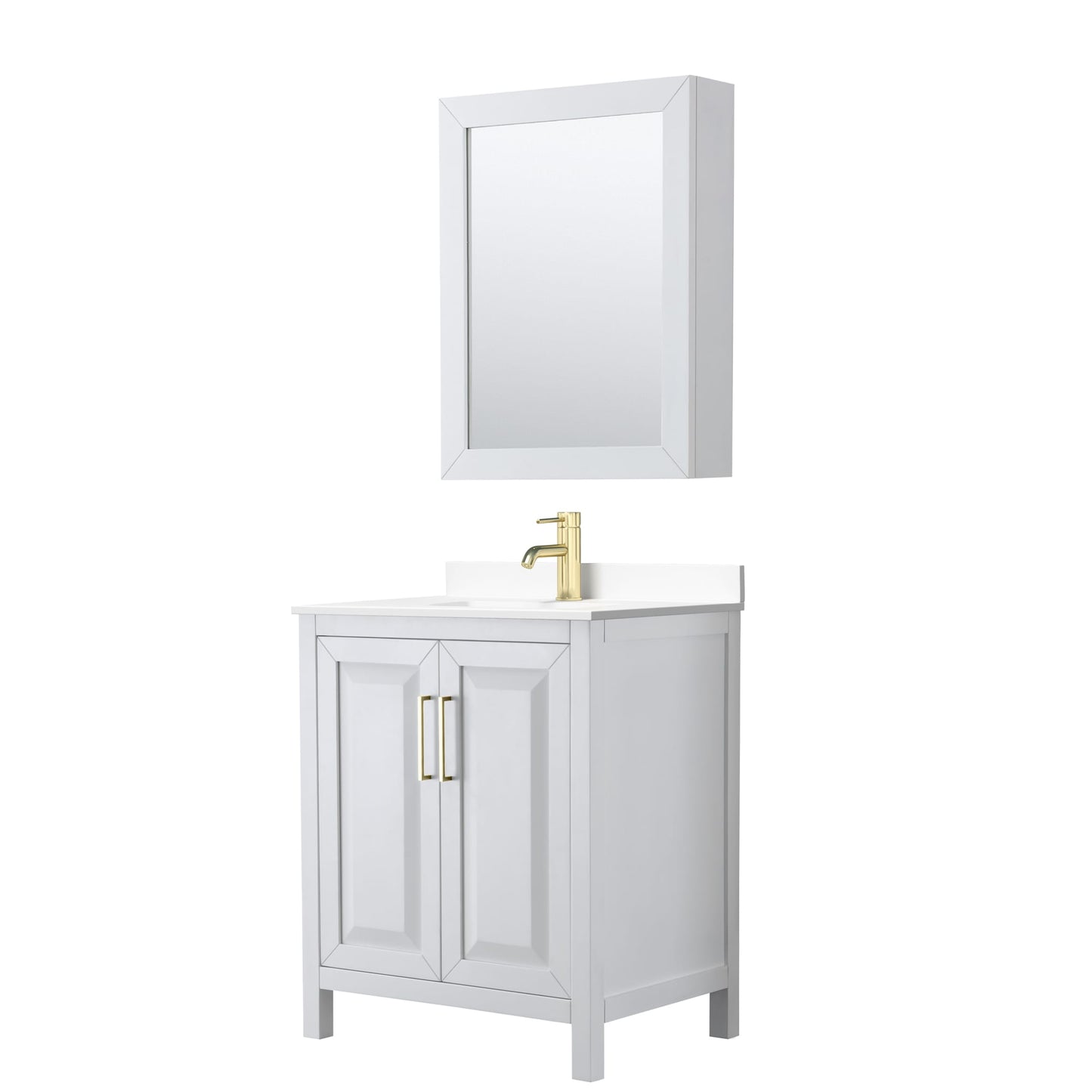 Daria Bathroom Vanity with Countertop 30 inch Single Sink Single hole Faucet Setup