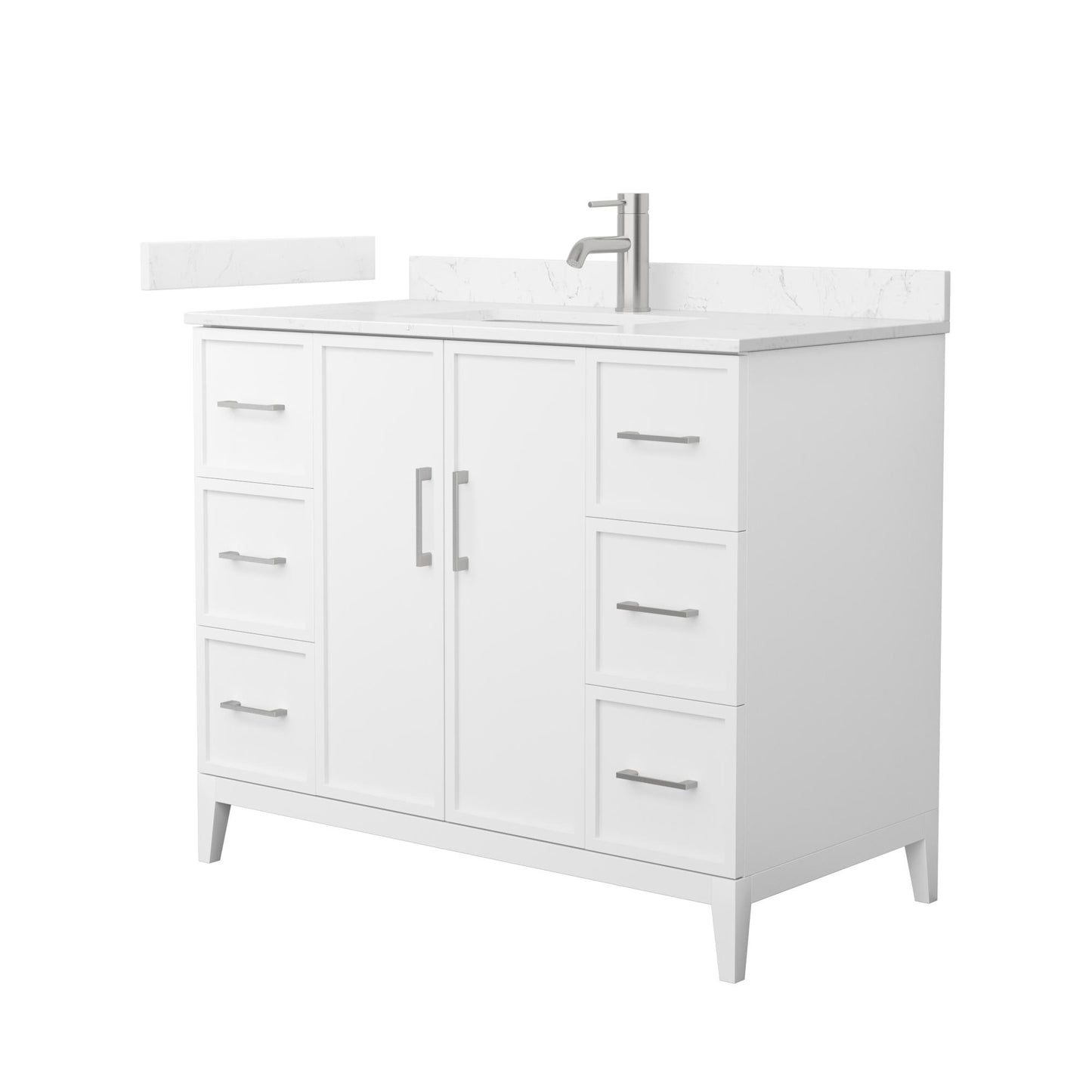 Elan Bathroom Vanity with Countertop 42 inch Single Sink Single hole Faucet Setup